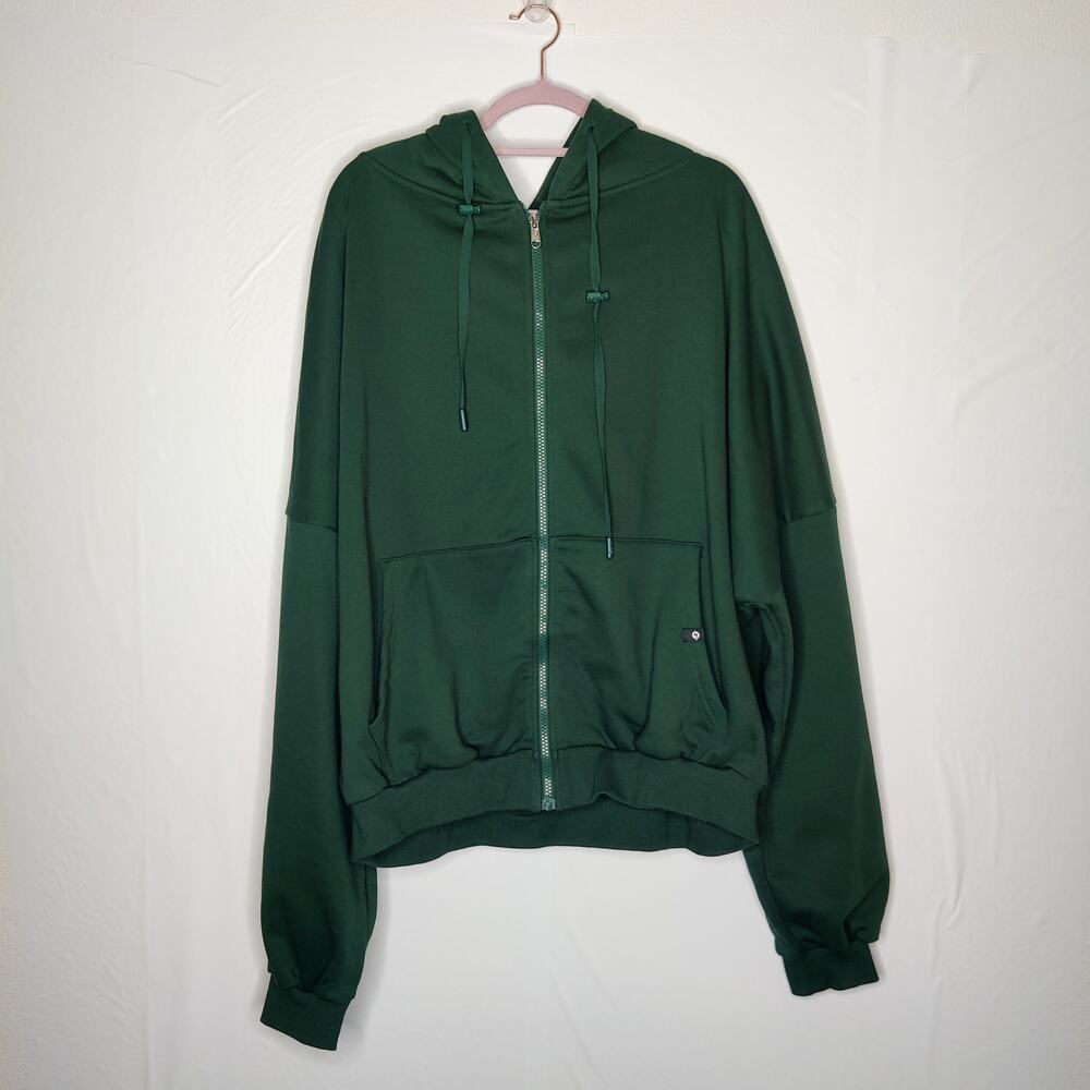 Popflex Full Zip Oversized Cloud Hoodie Game Time Green Large XL Athleisure - Picture 3 of 16